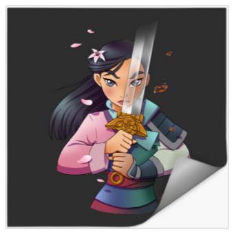 Discover Disney Mulan Anime Half Girl Half Warrior Graphic Stickers