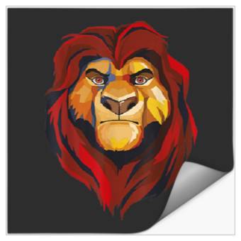 Discover Disneyss Lion King Low Poly Mufasa Portrait Stickers