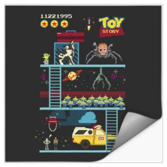 Discover Disney Pixar Toy Story 8-Bit Video Game Scene Stickers