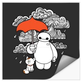 Discover Disney Big Hero 6 Baymax Patterned Rain Clouds Portrait Stickers
