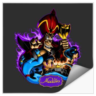 Discover Disney Aladdin Jafar Genie Jasmine Art Graphic T Stickers
