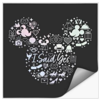 Discover Disney I Said Yes Engagement Proposal Mickey Hea Stickers