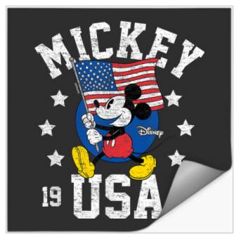 Discover Disney Mickey Waving Flag USA Stickers