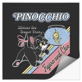 Discover Disney Pinocchio Wishes Do Come True Figaro And Cleo Retro Stickers