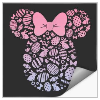 Discover Disney Minnie Mouse Pink Gradient Easter Egg Stickers