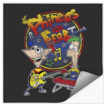 Discover Disney Phineas And Ferb-Tones Distressed Band Logo Stickers
