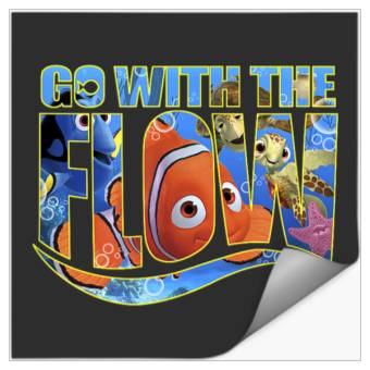 Discover Disneyss Pixars Finding Nemo Go With The Flow Logo Filled Stickers