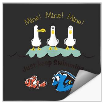 Discover Disneyss Pixars Finding Nemo Mine Mine Mine Just Keep Swimming Stickers