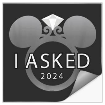 Discover Disney I Asked 2024 Engagement Ring Proposal Mic Stickers