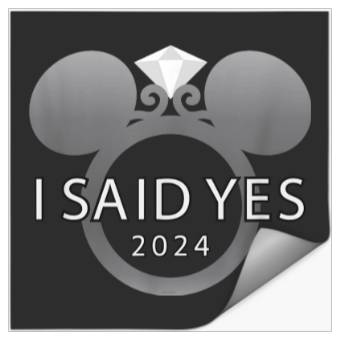 Discover Disney I Said Yes 2024 Engagement Ring Proposal Stickers