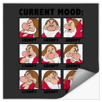 Discover Disney Snow White Current Mood Always Grumpy Graphic T-Shirt Stickers