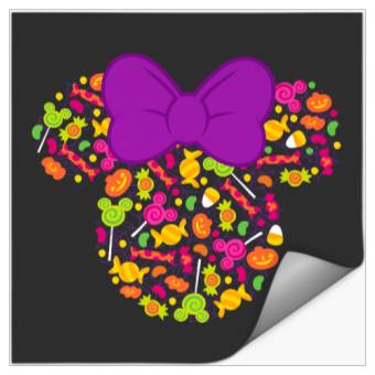 Discover Disney Minnie Mouse Icon Candy Halloween Premium T-Shirt Stickers