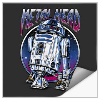 Discover R2D2 Metal Head Disney+ T-Shirt Stickers