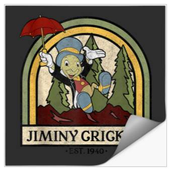 Discover Disneyss Pinocchio Jiminy Cricket Established 1940 Stickers