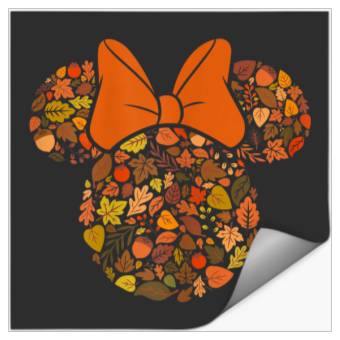 Discover Disney Minnie Mouse Head And Ears Icon Fall Leaves Stickers