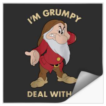 Discover Disneyss Snow White I'm Grumpy Deal With It Portrait Stickers