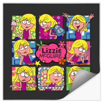 Discover Disney Lizzy Mcguire Multi Lizzie's Moods Big Chest Panels Stickers