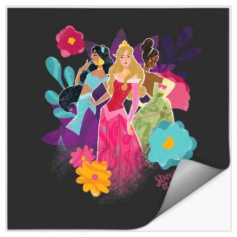Discover Disney Princess Jasmine Aurora and Tiana Strong at Heart Stickers
