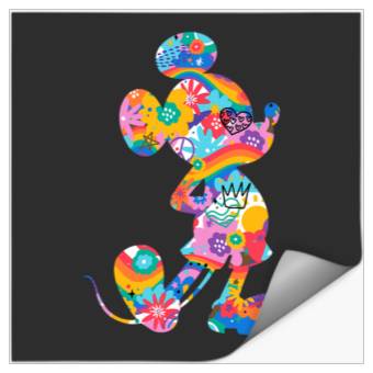 Discover Disney Mickey Mouse Pride Pose Rainbow Icon Fill Doodles Stickers