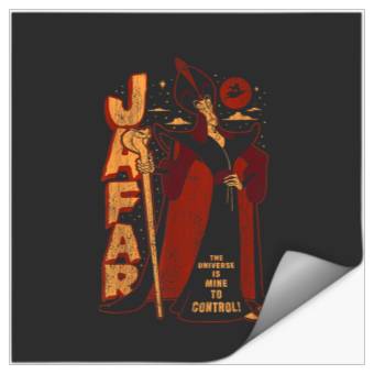 Discover Disney Aladdin Jafar Distressed Portrait Logo Stickers