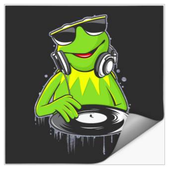 Discover Disney The Muppets Kermit  DJ Distressed Logo Stickers