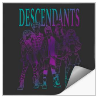Discover Disney Descendants Group Gradient Outline Poster Stickers