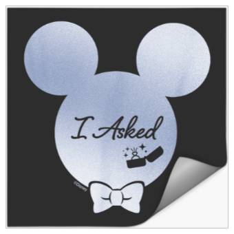 Discover Disney I Asked Proposal Engagement Ring Bow Tie Stickers