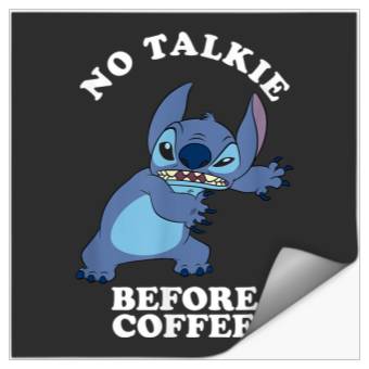 Discover Disney Lilo Stitch No Talkie Before Coffee Grumpy Alien Stickers