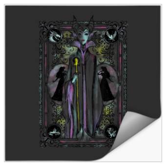 Discover Disney Sleeping Beauty Maleficent Floral Tarot C Stickers