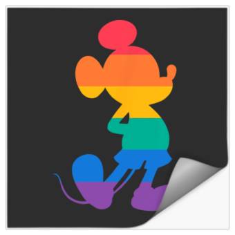 Discover Disney Mickey Mouse Pride Classic Pose Rainbow Icon Fill Stickers