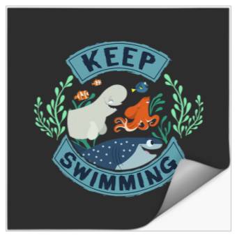 Discover Disney Pixar Finding Dory Hank & Destiny Keep Swimming Stickers