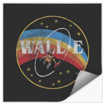 Discover Disney Pixar WALL-E Space Rainbow Circle Logo Distressed Stickers