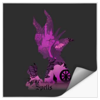 Discover Disney Sleeping Beauty Silhouette Maleficent Gra Stickers