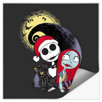 Discover Disney The Nightmare Before Christmas Jack & Sally Santa Hat Stickers