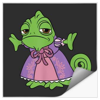 Discover Disneyss Tangled Cute Pascal Dressed Up Big Chest Portrait Stickers