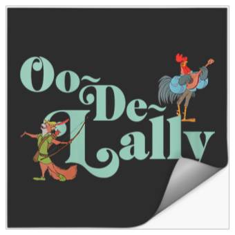 Discover Womens Disney Robin Hood Oo-De-Lally Iconic Quote Chest Text Logo V-Neck Stickers