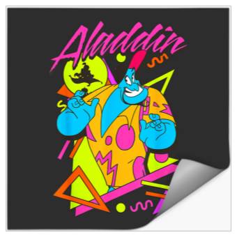 Discover Disney Aladdin Genie Retro Abstract 90's Print Graphic Stickers