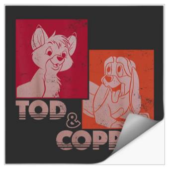 Discover Disney The Fox and the Hound Tod Copper Retro Stickers