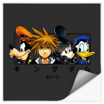 Discover Disneyss Kingdom Hearts Main Characters Panel Chest Kanji Logo Stickers