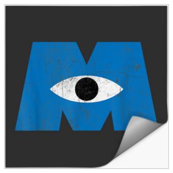 Discover Disney Monsters, Inc Distressed Cyclops Blue Logo Stickers