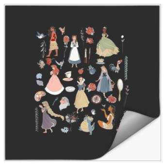 Discover Disney Princess  Collage Icons Group Shot Chest Stickers