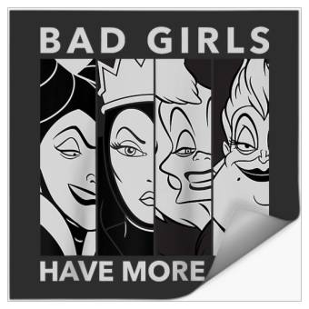 Discover Disney Villains - Bad Girls Have More Fun Raglan Baseball Tee Stickers