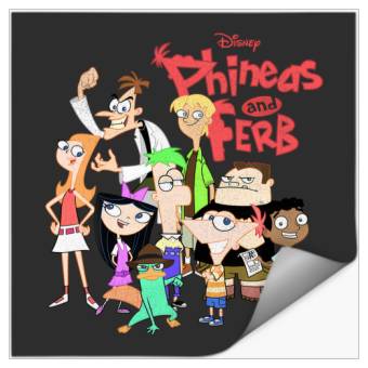 Discover Disney Phineas And Ferb The Group Logo Stickers