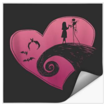 Discover Disney The Nightmare Before Christmas Jack and Sally Heart Tank Top Stickers