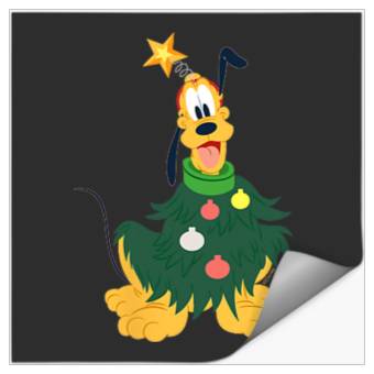 Discover Disney Pluto Holiday Christmas Tree Costume Corner Art Stickers