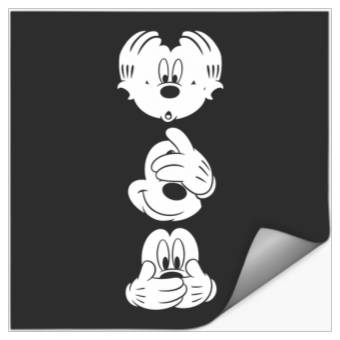 Discover Disney Mickey Mouse Three Faces Hoodie Stickers