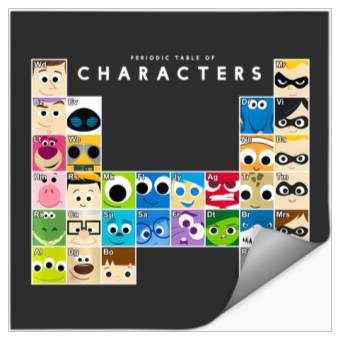 Discover Disney Pixar Movie Characters Periodic Table Stickers