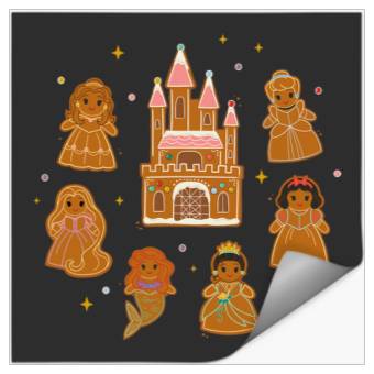 Discover Disney Princess Holiday Christmas Gingerbread Cookie Castle Stickers