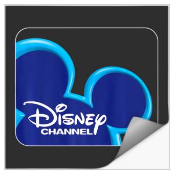 Discover Disney Channel  Mickey Mouse Blue Retro 2000s Logo Premium Stickers
