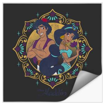 Discover Disney Aladdin Jasmine & Aladdin Circle Portrait Stickers